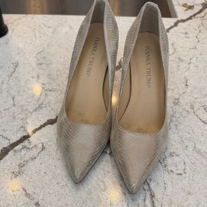 Ivanka Trump Snakeskin Beige Heels